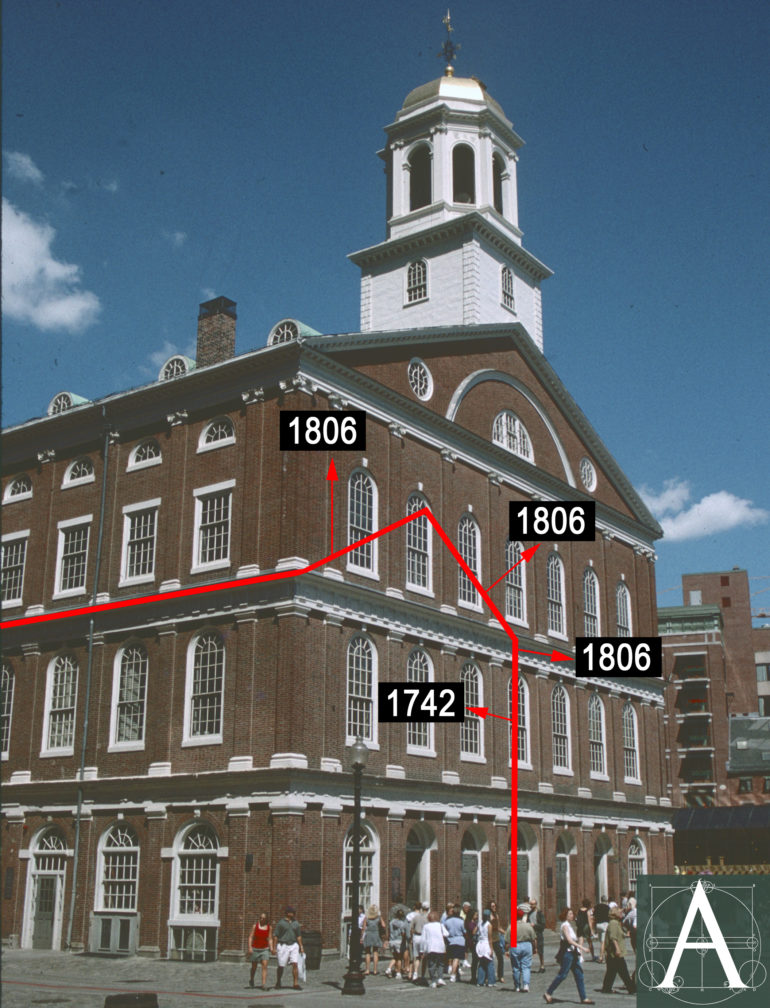 1741-42 - Boston, MA - Dock Square - Faneuil Hall | Archipedia New England